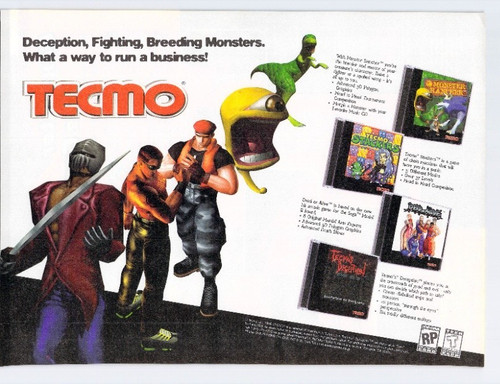 Vtg print tecmo - tecmo, monster